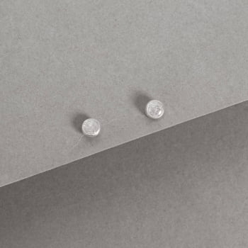 Brinco Prata 925 Feminino Zircônia Redonda Cristal Embutida 4mm BR587