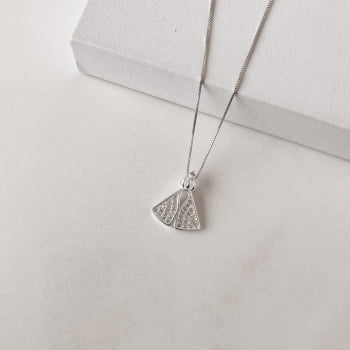 Colar Feminino Entremeio Nsa. Sra. Aparecida Cravejada 19mm 45cm em Prata 925 CO1804