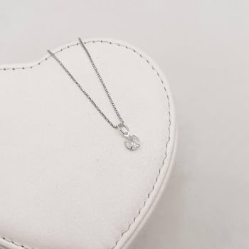 Colar Feminino Pingente Zircônia 5mm 40cm em Prata 925 CO724