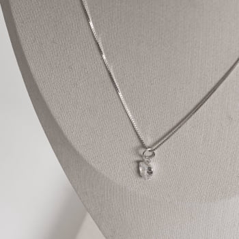 Colar Feminino Pingente Zircônia Coração 6mm 40cm em Prata 925 CO1132