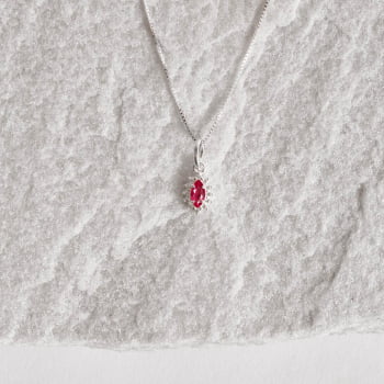 Colar Feminino Pingente Zircônia Navete Cereja com Cravejado 9mm 45cm Prata 925 CO2063