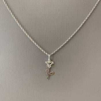 Colar Prata 925 Feminino Pingente Paz e Espírito Santo 3,5cm 40cm CR204