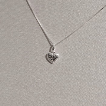 Conjunto Brinco e Colar Feminino Zircônia Coração com Zircônias cristal 6mm 45cm CJ269