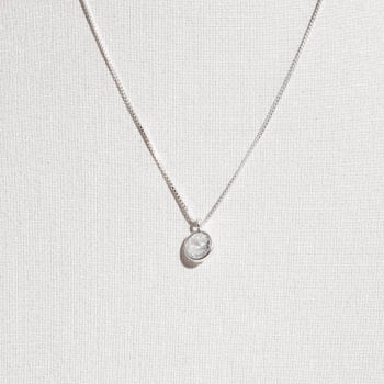 Conjunto Brinco e Colar Feminino Zircônia Redonda Embutida 6mm 40cm CJ254