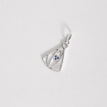 Pingente Nsa. Sra. Aparecida Detalhe Cravejado 20mm em Prata 925 PG1288 Pingente Nsa. Sra. Aparecida Detalhe Cravejado 20mm em Prata 925 PG1288