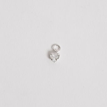 Pingente Prata 925 Zircônia Coração 6mm PG1132