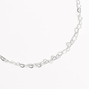 Pulseira Feminina Corrente Coração 3.1 19cm em Prata 925 PU945