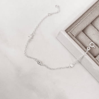 Pulseira Prata 925 Feminina Entremeios Concha, Búzios e Estrela do Mar com Extensor PU937