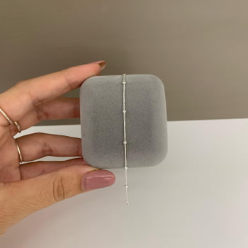 Pulseira Feminina Infantil Bolinhas 2.0mm 14cm em Prata 925 3151214