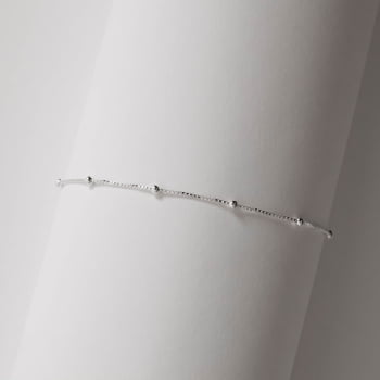 Pulseira Feminina Veneziana v12 com Bolas 2mm 19cm em Prata 925 PU1616