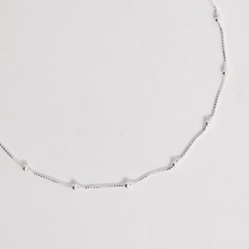 Pulseira Feminina Veneziana v12 com Bolas 2mm 19cm em Prata 925 PU1616