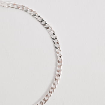 Pulseira Masculina Corrente Grumet 4.0 21cm Prata 925 PU409