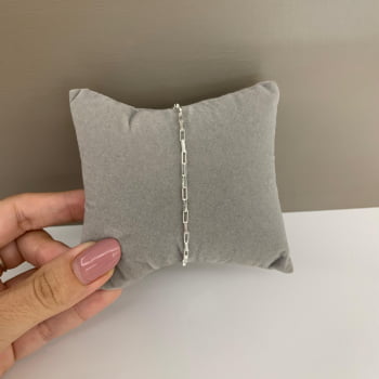 Pulseira Masculina Elos Retangulares 5x2mm 21cm em Prata 925 3152321 Pulseira Masculina Elos Retangulares 5x2mm 21cm em Prata 925 3152321