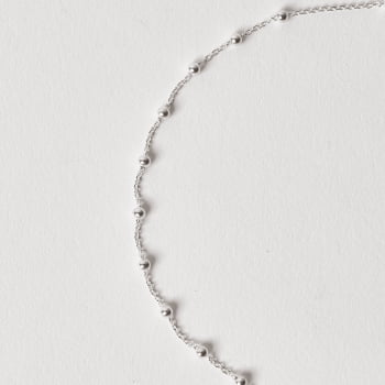 Pulseira Prata 925 Feminina Terço Bolas 2.6mm Corrente Cadeado PU1493