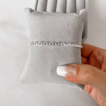 Pulseira Prata 925 Masculina Corrente Cadeado 3.3 21,5cm PU209 Pulseira Prata 925 Masculina Corrente Cadeado 3.3 21,5cm PU209