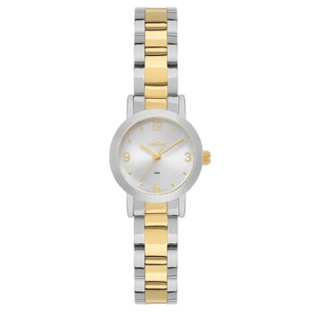 Kit Relógio Condor Feminino Bicolor Dourado e Prateado Á Prova D'água CO2035NQB/K4K
