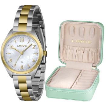 Kit Relógio Lince Feminino Bicolor Visor Madrepérola á Prova d'água LRTM024L36 Kit Relógio Lince Feminino Bicolor Visor Madrepérola á Prova d'água LRTM024L36