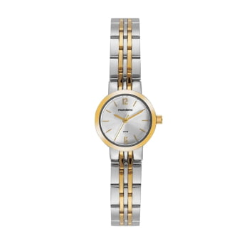 Kit Relógio Mondaine Feminino Bicolor Dourado e Prateado Pequeno Visor Prata Á Prova d'água 99876LPMKBE3