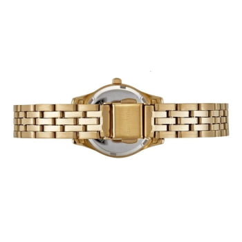 Kit Relógio Mondaine Feminino Dourado Pequeno com Cristais Á Prova d'água 32607LPMKDE1