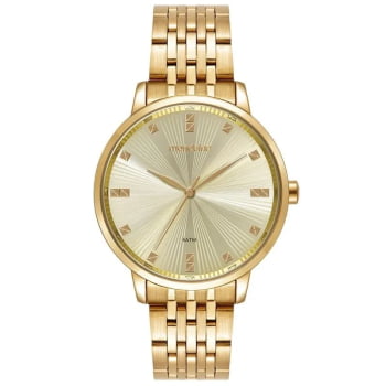 Kit Relógio Mondaine Feminino Dourado Visor Champanhe Texturizado á Prova D'água 99922LPMKDE1