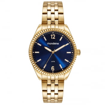 Relógio Mondaine Dorado azul Minimalista á Prova D'água 32500LPMKDE1