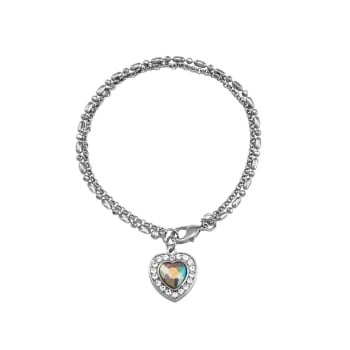 Kit Relógio Mondaine Feminino Prata Colar Coração á Prova D'Agua 32462L0MKNE2