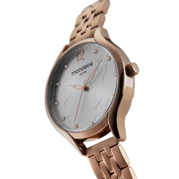 Kit Relógio Mondaine Feminino Trevo Cristais Rosê á Prova D'água 32503LPMKRE2