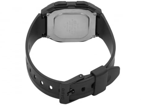 Relógio Casio Masculino Preto Digital Esportivo Quadrado em Poliuretano Á Prova d'água F-201WA-9ADF 