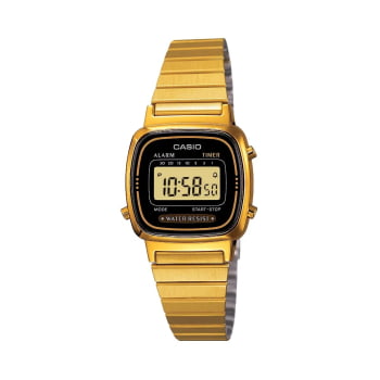 Relógio Casio Feminino Dourado Digital Vintage Mine Retro Quadrado LA670WGA-1DF 3191