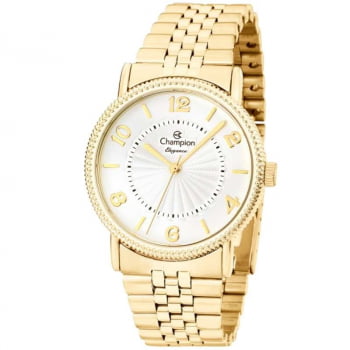  Relógio Champion Feminino Dourado Análogico Com Caixa Detalhada CN25190H