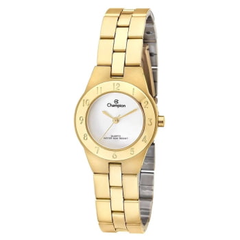 Kit Relógio Champion Feminino Dourado Pequeno Presente CH24017W