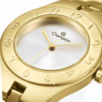 Kit Relógio Champion Feminino Dourado Pequeno Presente CH24017W