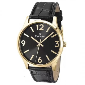 Relógio Champion Unissex Couro Dourado CN20613P