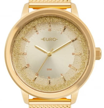 Relógio Euro Feminino Dourado Mostrador Com Glitter EU2036YQS/4D