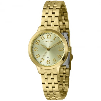 Relógio Lince Dourado Feminino Analógico Com Visor dourado LRG4741L34
