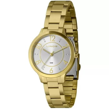 Relógio Lince Dourado Feminino com visor dourado LRG4738L83