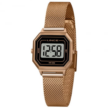 Relógio Lince Feminino Digital Rose Com Pulseira Milanesa SDPH131L