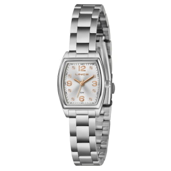 Relógio Lince Feminino Prateado Quadrado Visor Prata com Cristais LQMH265L22 Relógio Lince Feminino Prateado Quadrado Visor Prata com Cristais LQMH265L22