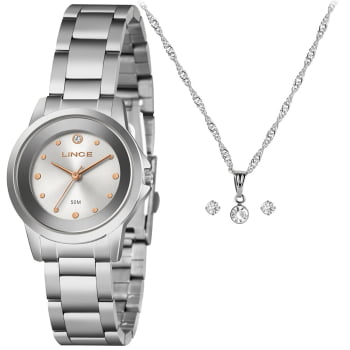Relógio Lince Feminino Prateado Visor Minimalista Com Cristal Á Prova D'água LRM4845L32 Relógio Lince Feminino Prateado Visor Minimalista Com Cristal Á Prova D'água LRM4845L32