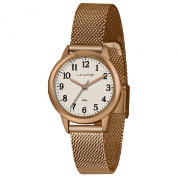 Relógio Lince feminino Rosé com Pulseira Milanesa LRR4653L
