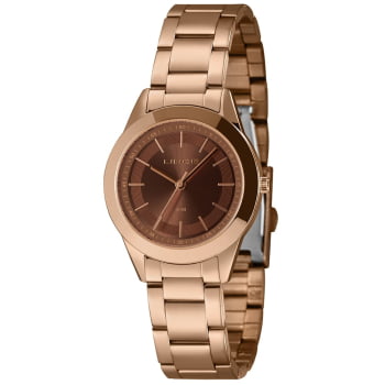 Relógio Lince Feminino Rose Gold com Visor Marrom Á Prova d'água LRR4745L34