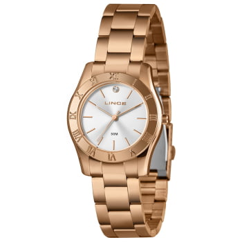 Relógio Lince Feminino Rosé Visor Prata Minimalista com Detalhe de Cristal á Prova D'água LRR4829L36 Relógio Lince Feminino Rosé Visor Prata Minimalista com Detalhe de Cristal á Prova D'água LRR4829L36