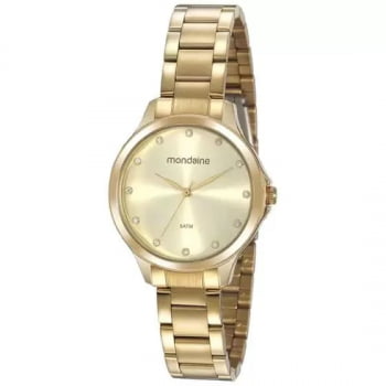 Relógio Mondaine feminino dourado a prova d´água 32208LPMVDE1