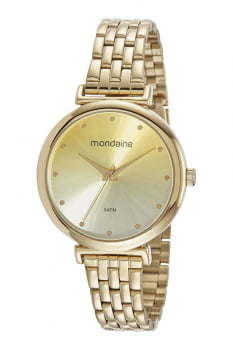 Relógio Mondaine Feminino Casual Dourado Visor Degrade a Prova D'água 32448LPMVDE1