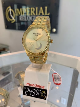 Relógio Mondaine Dourado Feminino Lua 32343LPMVDE1