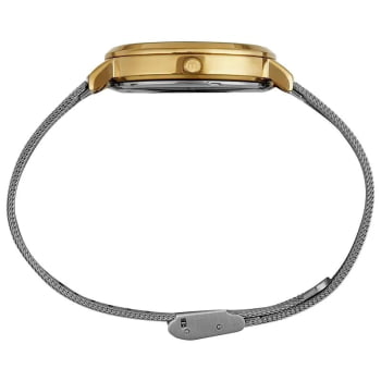 Relógio Mondaine Feminino Bicolor Prateado e Dourado Malha de Aço À Prova d'água 32847LPMVBE1