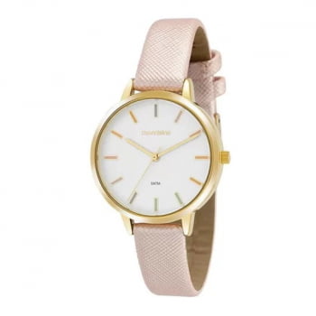 Relógio Mondaine Feminino Couro Dourado rosa 99604LPMVDH2