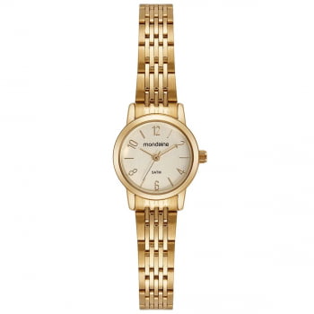 Relógio Mondaine Feminino pequeno Dourado á Prova D'água 32492LPMVDE1