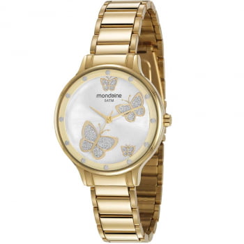 Relógio Mondaine Feminino Dourado Borboleta 53628LPMVDE1