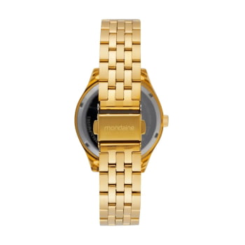 Relógio Mondaine Feminino Dourado Clássico Visor Madrepérola com Cristais Á Prova d'água 99865LPMVDE1